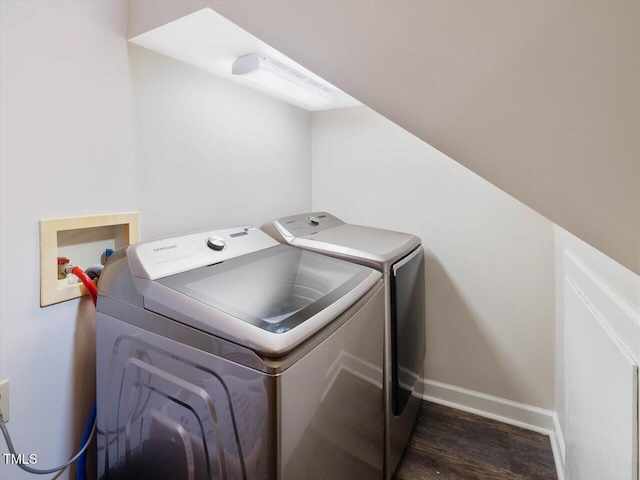 358 Benjie Williams Rd, Staley, NC 27355 - laundry area featuring washing machine and clothes dryer and wood finished floors