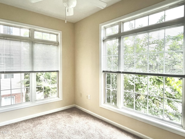 2520 Friedland Pl Unit 200, Raleigh, NC 27617 - carpeted spare room featuring baseboards and ceiling fan