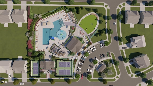 121 N Harvest Ridge Way Unit 262, Wilsons Mills, NC 27520 - aerial perspective of suburban area featuring a pool