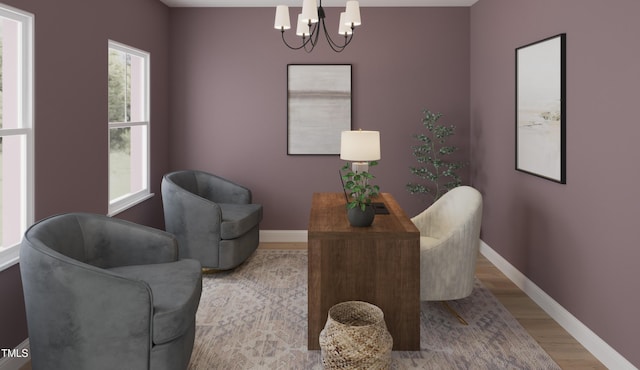 121 N Harvest Ridge Way Unit 262, Wilsons Mills, NC 27520 - sitting room with a chandelier and light wood finished floors