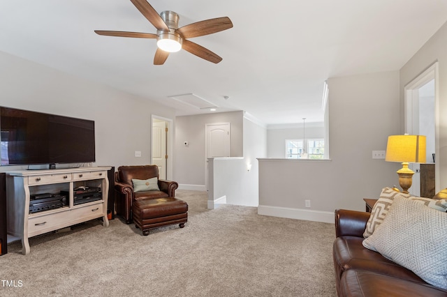630 Heartland Flyer Dr, Knightdale, NC 27545 - living area featuring ceiling fan and carpet