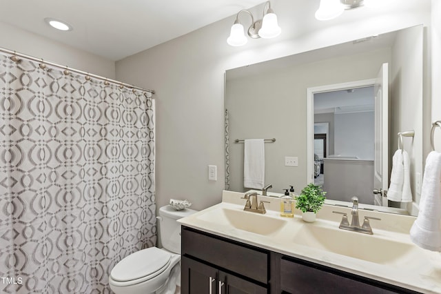 630 Heartland Flyer Dr, Knightdale, NC 27545 - bathroom with double vanity and curtained shower