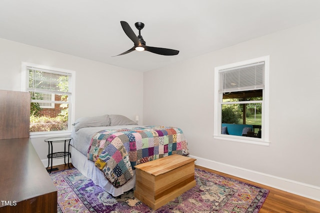 1701 Ruffin St, Durham, NC 27701 - bedroom featuring wood finished floors and a ceiling fan