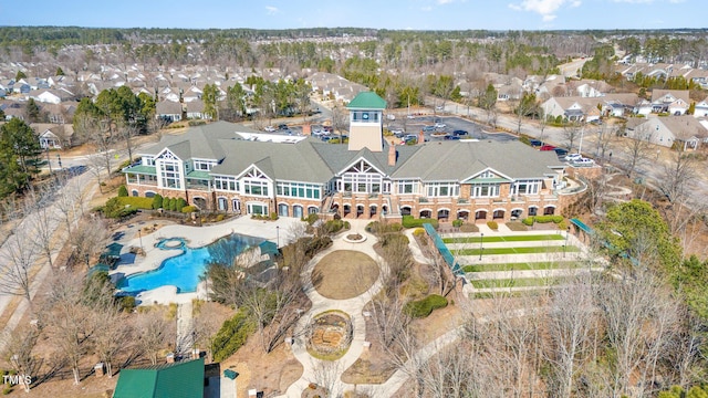4221 Del Webb Ave, Cary, NC 27519 - aerial view of residential area with a pool