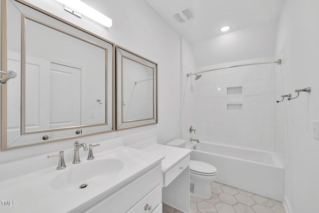 6928 Will Let Ln, Wake Forest, NC 27587 - bathroom featuring vanity, tile patterned flooring, and shower / bath combination
