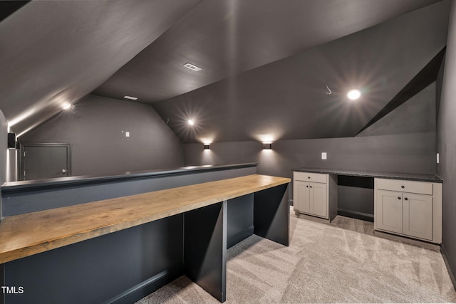 6928 Will Let Ln, Wake Forest, NC 27587 - cinema room featuring vaulted ceiling and light carpet