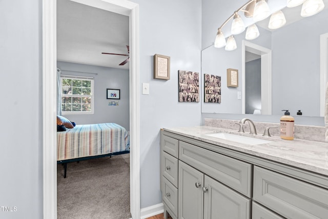 6311 New Market Way, Raleigh, NC 27615 - ensuite bathroom with vanity and a ceiling fan