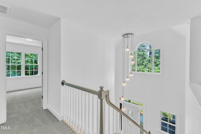 2103 Troys Trl, Franklinton, NC 27525 - corridor featuring carpet and an upstairs landing