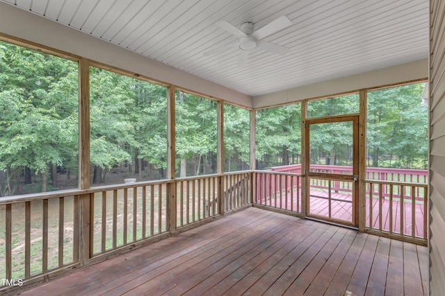 2103 Troys Trl, Franklinton, NC 27525 - unfurnished sunroom with ceiling fan and plenty of natural light