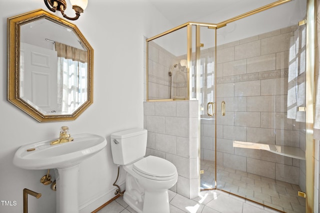 3604 Eden Croft Dr, Raleigh, NC 27612 - bathroom featuring tile patterned flooring and a shower stall