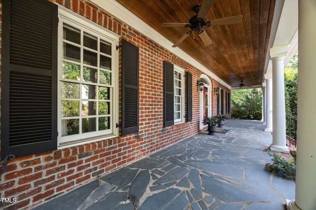 3604 Eden Croft Dr, Raleigh, NC 27612 - covered porch with a ceiling fan