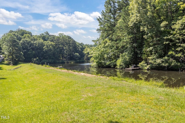 12501 Hardee Rd, Raleigh, NC 27614 - view of green lawn featuring a water view and a forest view