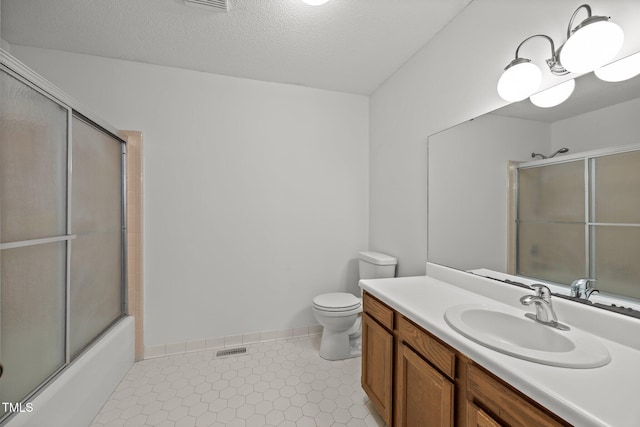 12501 Hardee Rd, Raleigh, NC 27614 - full bathroom with vanity, combined bath / shower with glass door, and a textured ceiling