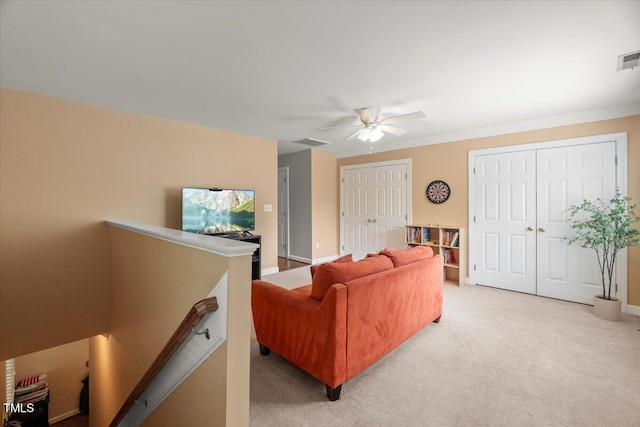 102 Barometer Ln, Cary, NC 27513 - living room with ceiling fan and light carpet