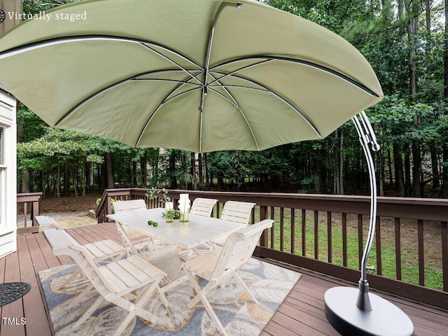 4032 Brook Cross Dr, Apex, NC 27539 - wooden deck with outdoor dining area