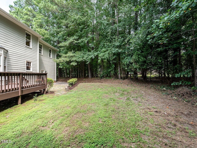 4032 Brook Cross Dr, Apex, NC 27539 - view of green lawn with a deck