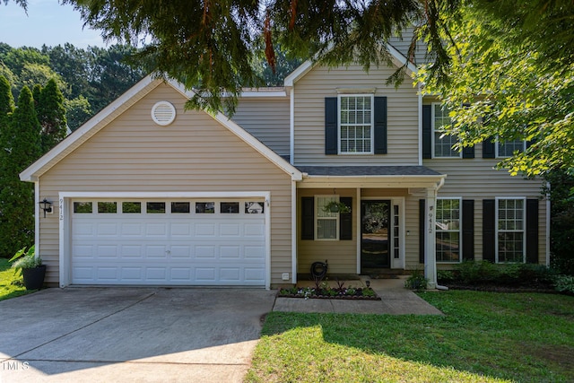 9412 Erinsbrook Dr, Raleigh, NC 27617 - traditional home featuring driveway, an attached garage, and a front yard