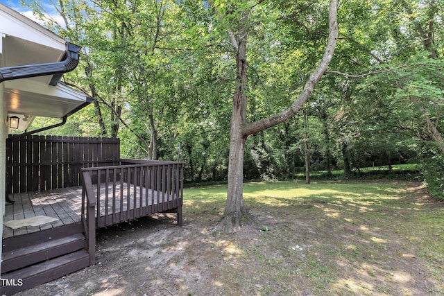 2408 Glascock St, Raleigh, NC 27610 - view of yard featuring a deck