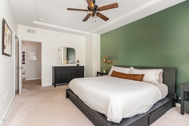 1425 Herb Garden Way, Apex, NC 27502 - bedroom featuring light colored carpet and a ceiling fan