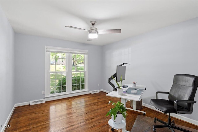 1920 Quail Ridge Rd, Raleigh, NC 27609 - office featuring wood finished floors and a ceiling fan