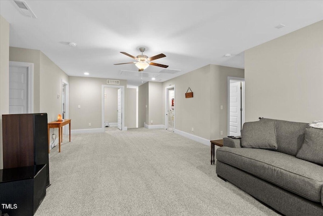 2981 Thurman Dairy, Wake Forest, NC 27587 - living room with light colored carpet, ceiling fan, and recessed lighting