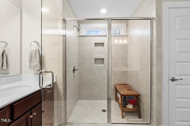 2981 Thurman Dairy, Wake Forest, NC 27587 - bathroom featuring vanity and a stall shower