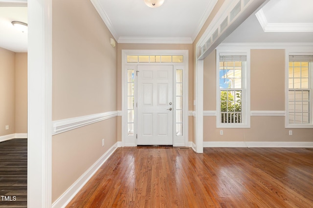 145 Adams Pointe Ct, Angier, NC 27501 - entrance foyer with wood finished floors and ornamental molding