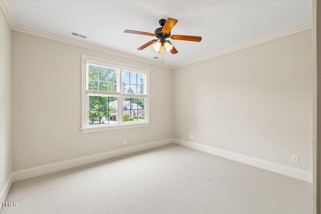 3728 Westbury Lake Dr, Raleigh, NC 27603 - carpeted spare room featuring crown molding and a ceiling fan