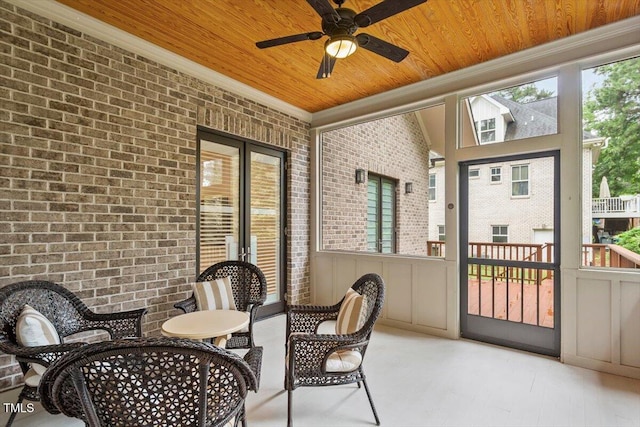 1103 Roosevelt Dr, Chapel Hill, NC 27514 - sunroom / solarium with ceiling fan and outdoor dining space