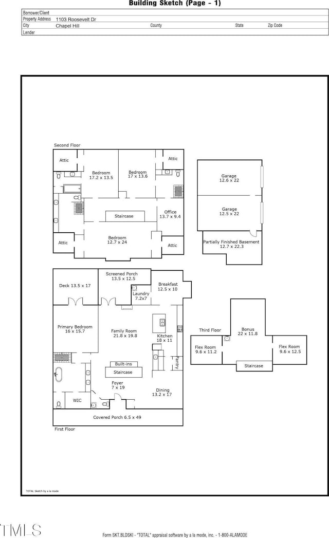 1103 Roosevelt Dr, Chapel Hill, NC 27514 - view of floor plan / room layout