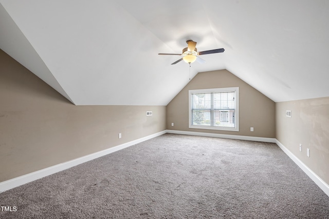 837 Varina Ln, Fuquay Varina, NC 27526 - bonus room with vaulted ceiling, carpet, and ceiling fan