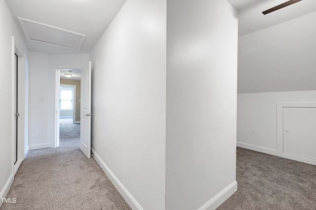 837 Varina Ln, Fuquay Varina, NC 27526 - hall featuring carpet floors and attic access