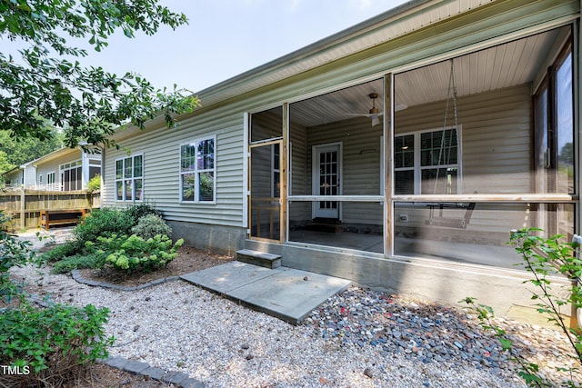 837 Varina Ln, Fuquay Varina, NC 27526 - property entrance featuring ceiling fan