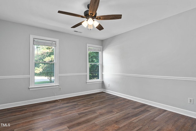 13004 Hanford Ct, Raleigh, NC 27614 - spare room with dark wood finished floors and ceiling fan