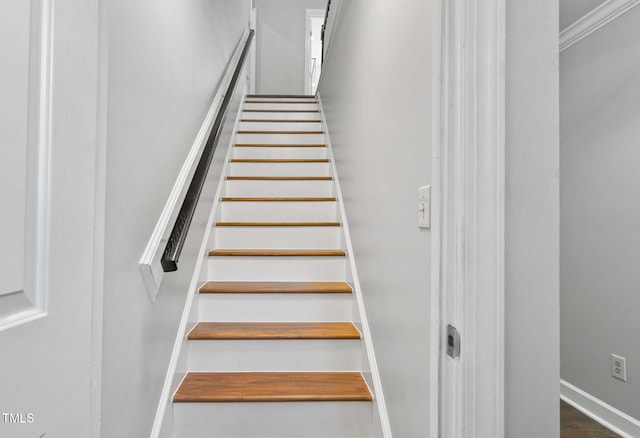 13004 Hanford Ct, Raleigh, NC 27614 - staircase featuring baseboards