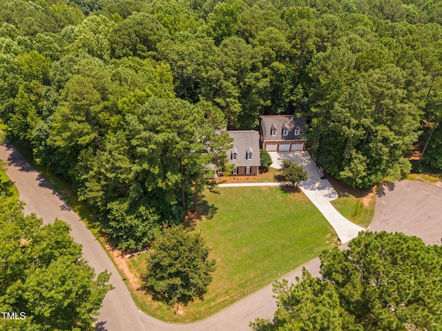 13004 Hanford Ct, Raleigh, NC 27614 - view from above of property with a heavily wooded area