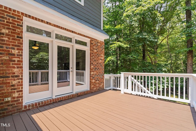 13004 Hanford Ct, Raleigh, NC 27614 - wooden deck with french doors