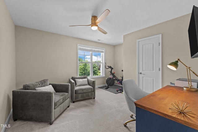1831 Grandmaster Way, Wake Forest, NC 27587 - office area with a ceiling fan and light colored carpet