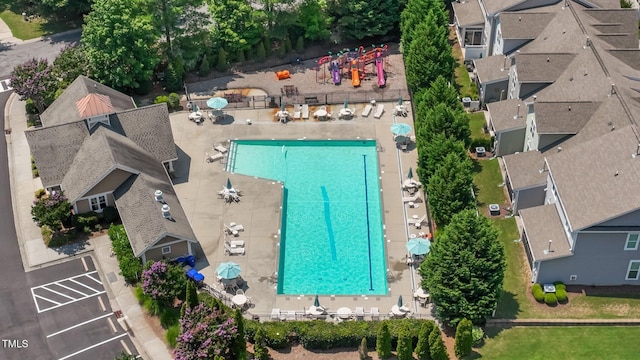 1831 Grandmaster Way, Wake Forest, NC 27587 - drone / aerial view of a pool area
