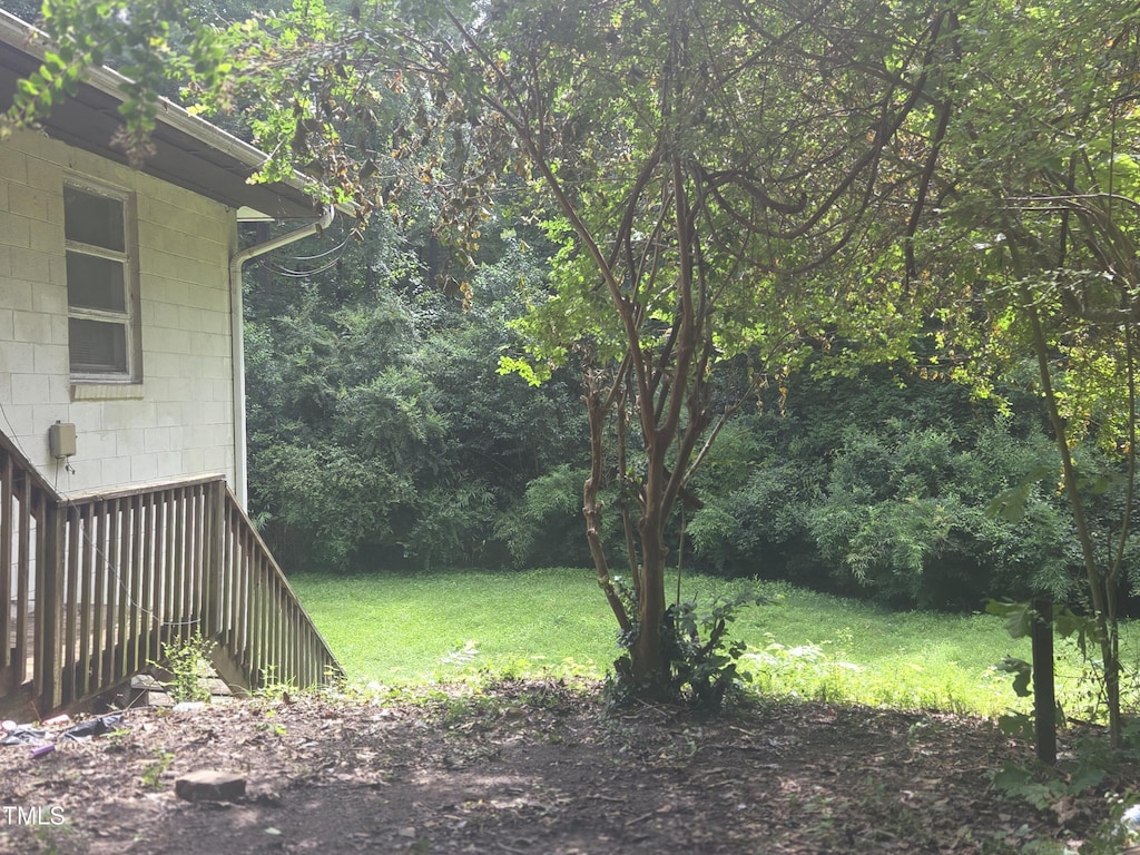 1812 Birmingham Ave, Durham, NC 27704 - view of green lawn with a forest view