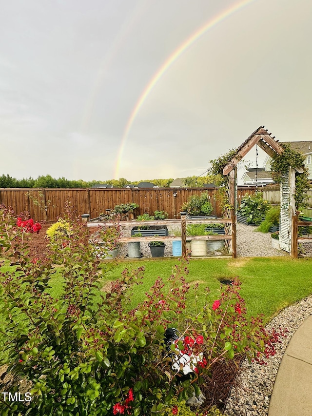 135 Meadow Lake Dr, Youngsville, NC 27596 - fenced backyard featuring a garden