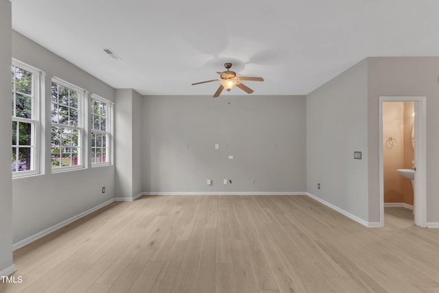3634 Olympia Dr, Raleigh, NC 27603 - unfurnished room with ceiling fan and light wood-style floors