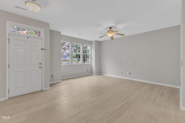 3634 Olympia Dr, Raleigh, NC 27603 - foyer entrance featuring light wood finished floors and ceiling fan