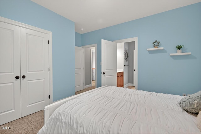 3748 Knollcreek Dr, Apex, NC 27539 - bedroom featuring light colored carpet and a closet