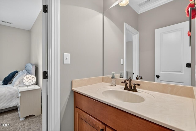 3748 Knollcreek Dr, Apex, NC 27539 - ensuite bathroom with vanity and crown molding
