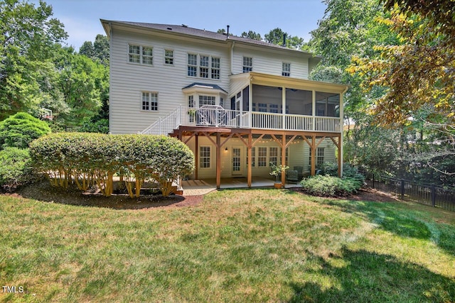3748 Knollcreek Dr, Apex, NC 27539 - back of house featuring a sunroom, a deck, and a patio area