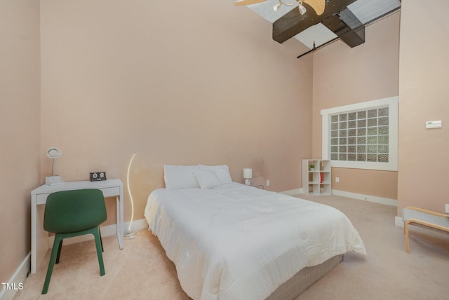 1535 Caraleigh Mills Ct Unit 142, Raleigh, NC 27603 - bedroom with light carpet and a towering ceiling
