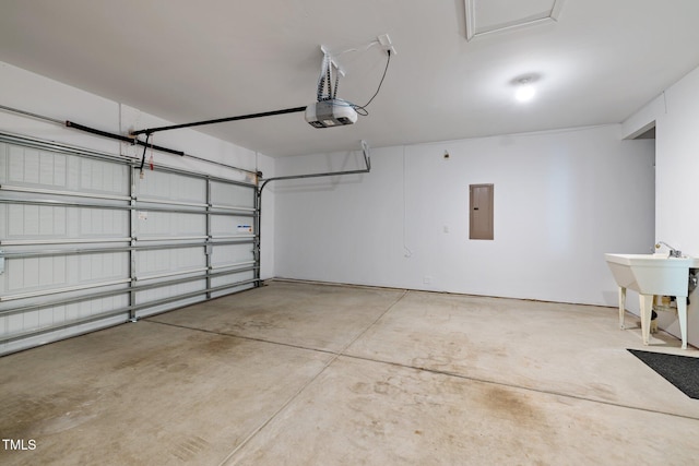 1704 Horne Creek Dr, Durham, NC 27703 - garage with electric panel and a garage door opener
