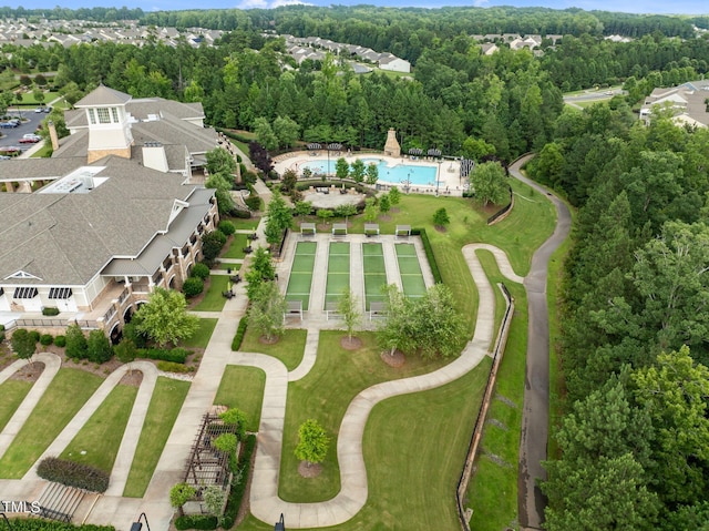 1704 Horne Creek Dr, Durham, NC 27703 - drone / aerial view of a pool area