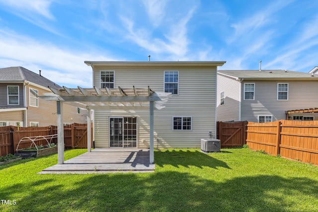 328 Palmdale Ct, Holly Springs, NC 27540 - rear view of house with a fenced backyard, a pergola, a patio, and a gate